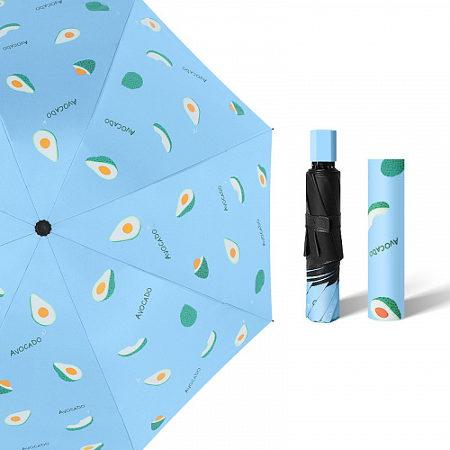 Зонт складной автомат "Авокадо" (голубой)
