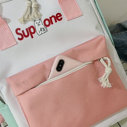 Сумка-рюкзак "Sup" (белый с розовым)