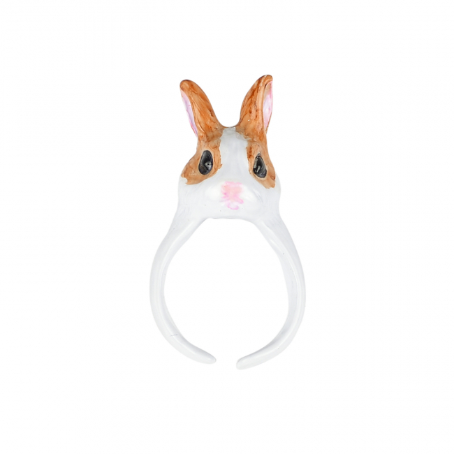 Кольцо кролик стоячие уши (рыжий)