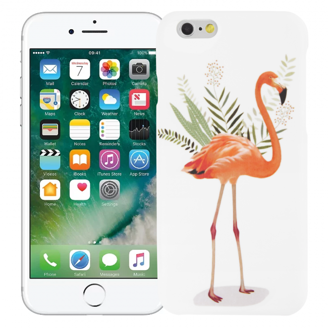Чехол для iPhone 6 "Фламинго в листьях"