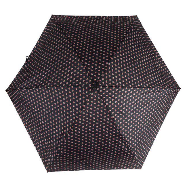 Зонт складной "Клубника на черном"